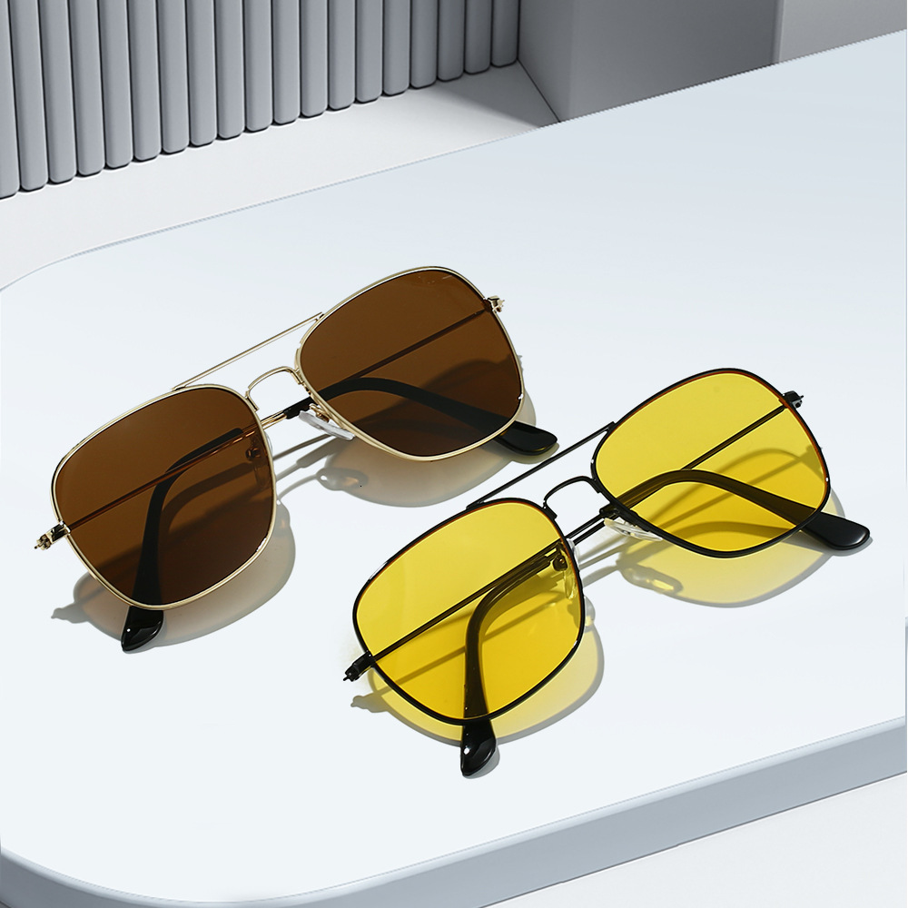 New high-end sunglasses, popular on foreign trade platforms, personalized metal double-bridge for driving, fishing, and cycling, versatile sunglasses