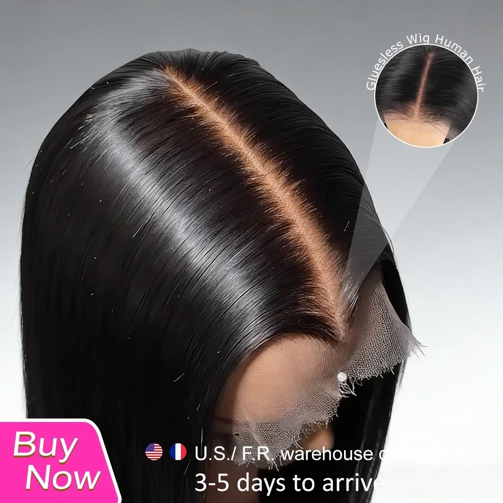 13X6 Hd Lace Frontal Glueless Wig Human Hair Ready To Wear Pre-Cut Lace Wear and Go Glueless Wigs Straight Lace Front Human Hair Wig for Women