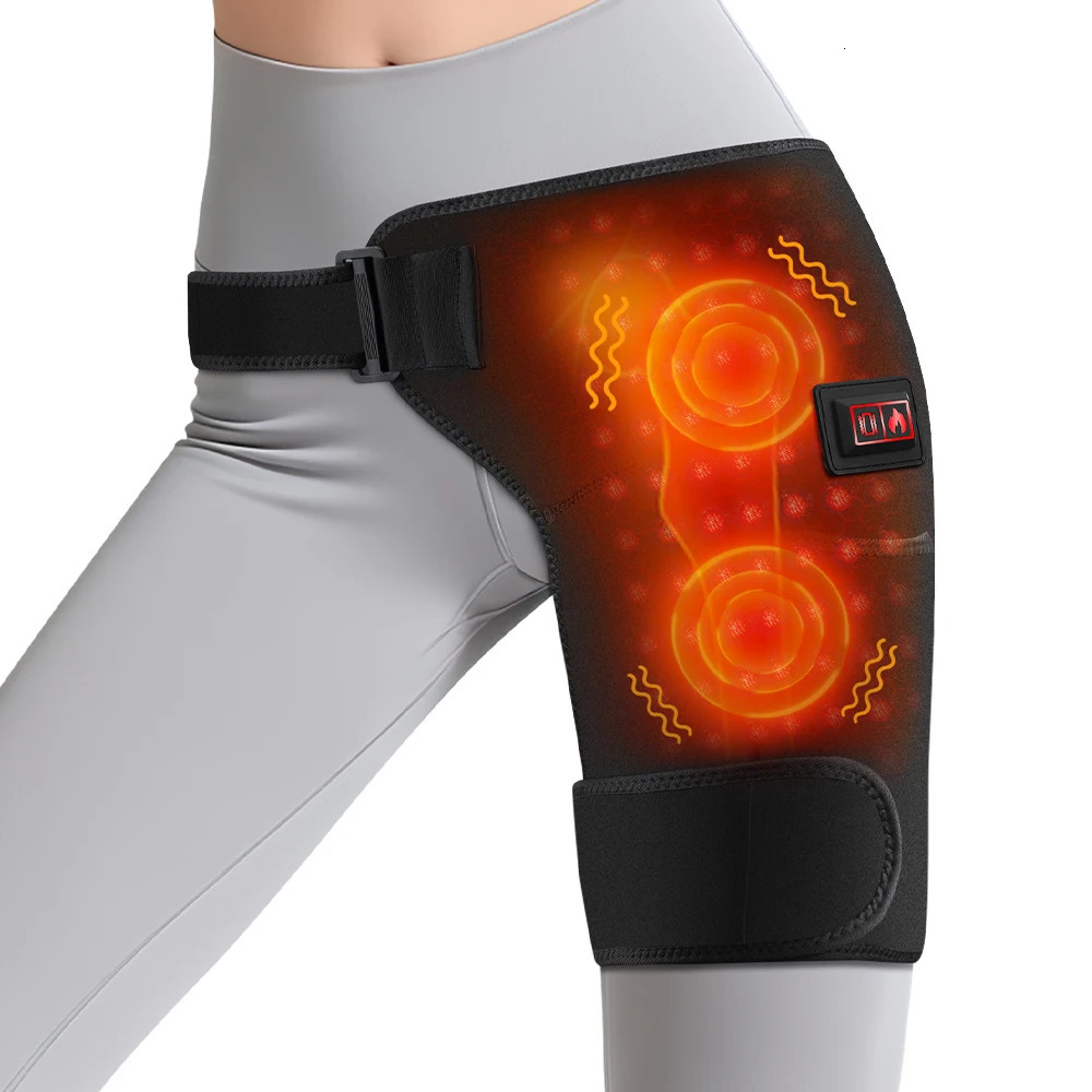 USB Electric Hip Support Wrap 3 Level Heating Hip Vibration Massager Infrared 660nm LED BeadsThigh Hip Groin Protect Belt 260304