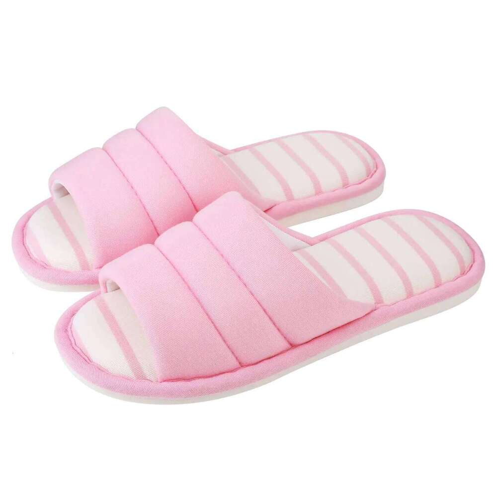 Litfun Memory Foam Women Flat Soft Sole Anti-Slips Cotton Shoes Open Toe Comfort Bedroom Slides Female Casual Slippers
