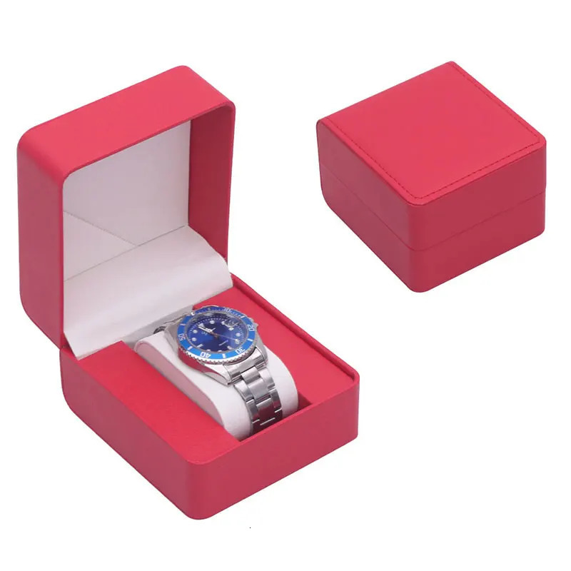 Single Watch Gift Box with Pillow PU Leather Wristwatch Display Case Organizer for Men Gift box 260304