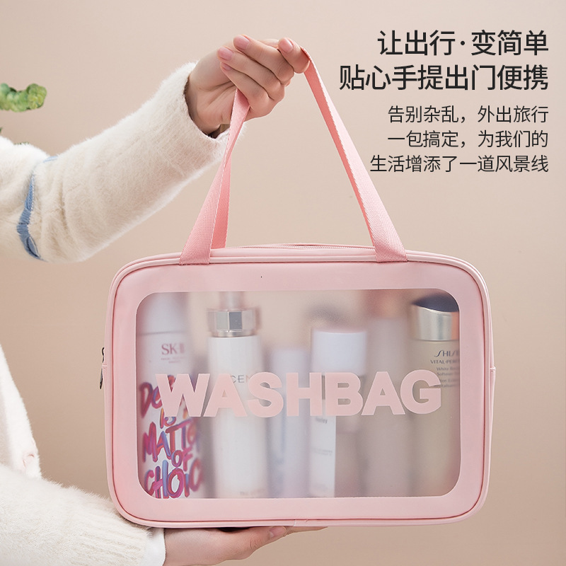 2026 PU Matte Makeup Bag Portable Storage Bag Bathing Swimming Bag Large Capacity Toiletry Bag Travel Luxury Handbag Cosmetic Beach Bag