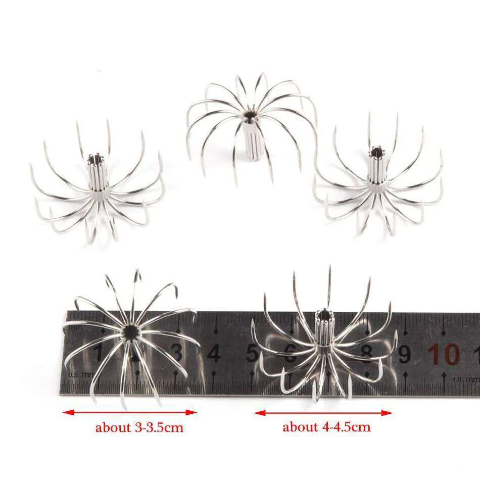 5 Pcs 2.8/3.5/4/4.5CM Stainless Steel Squid Sea Fish Fishing Cuttlefish For Seawater Octopus Hook S260305