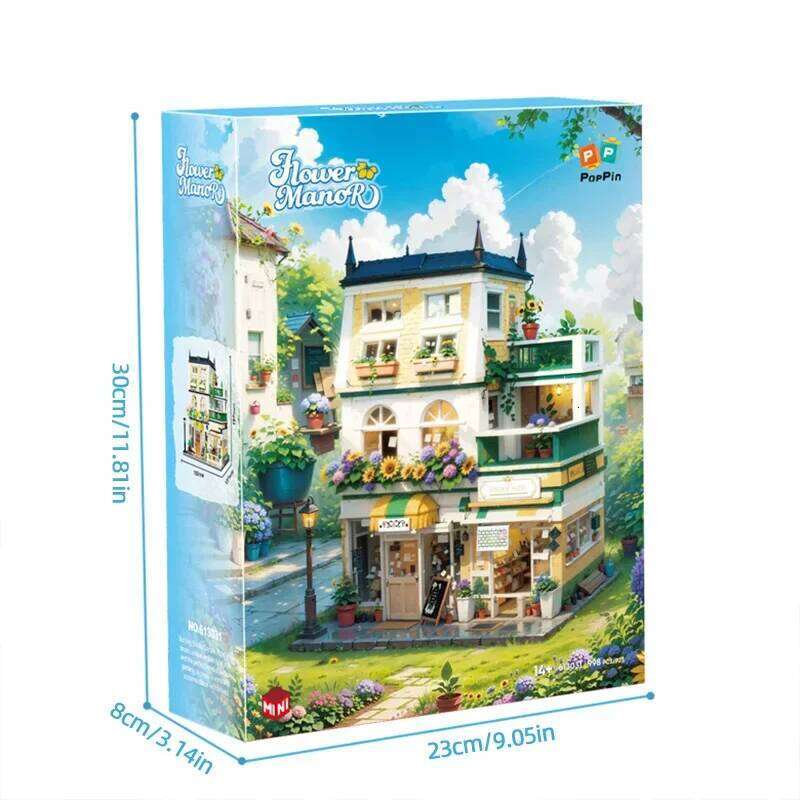 998PCS City Flower House Building Blocks Creative Plant Villa Model Bricks Desktop Ornaments Kids Educational Toys Holiday Gifts Z260305
