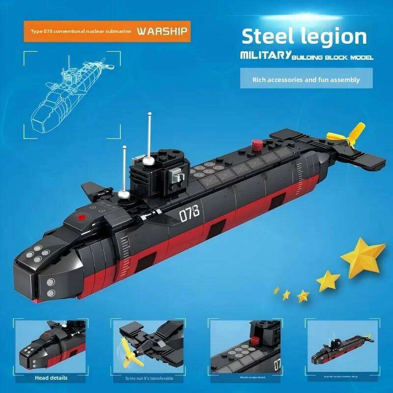 Ww2 Military Ship Army Ocean Cruiser Warship Nuclear Submarine Building Blocks Aircraft Bricks City Toys for Kid Christmas Gift Z260306