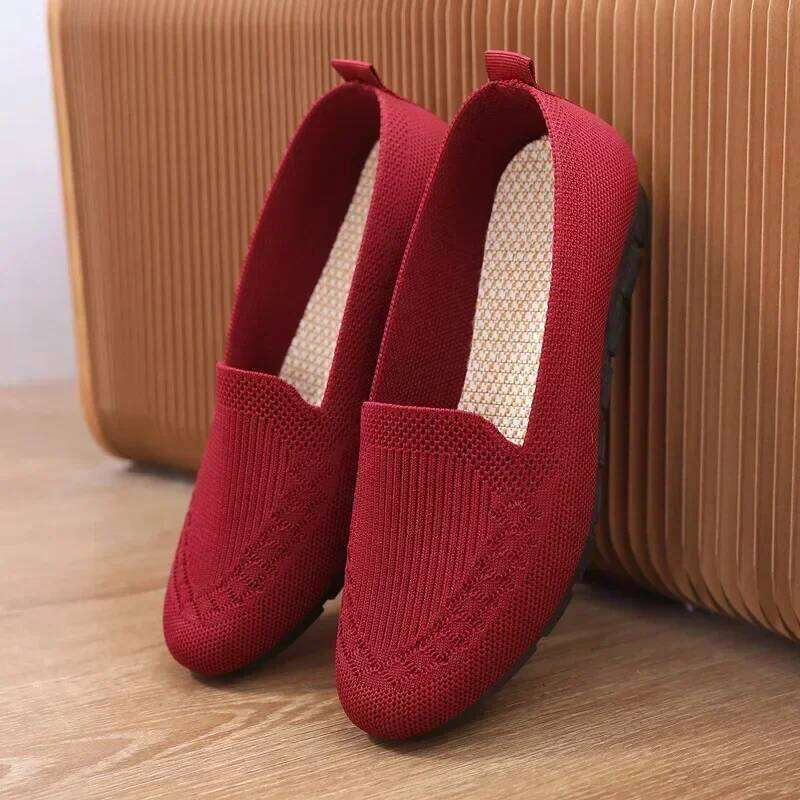 Women Flat Toe Knitted Ladies Office Comfortable Formal Shoes for Woman Female Ballet Flats Designer Sneakers