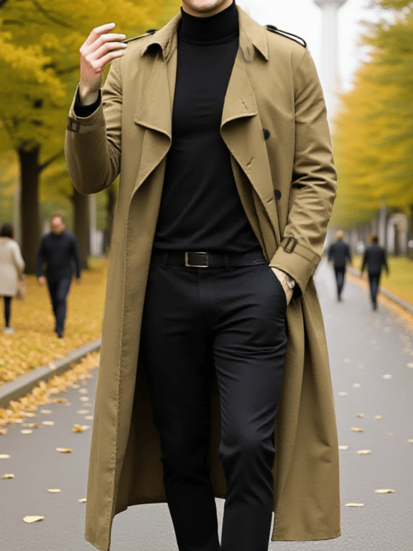 Mens Fashion Trench Coat For Autumn Winter Thickened Warm Outerwear Style Commute Essential 260302