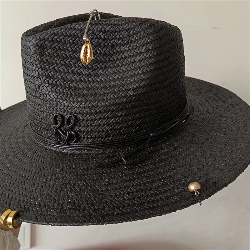 Fashion RB Letter Cowboy Straw Men Summer Panama Jazz Hat Outdoor Holiday Beach Sun Hat Wholesale 260303 - view 3