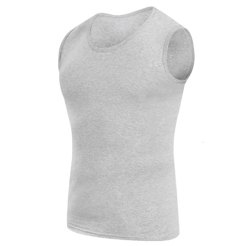 Mens four seasons tight cotton vest leisure sports fitness running teenagers round neck sleeveless T-shirt can be built inside 260306