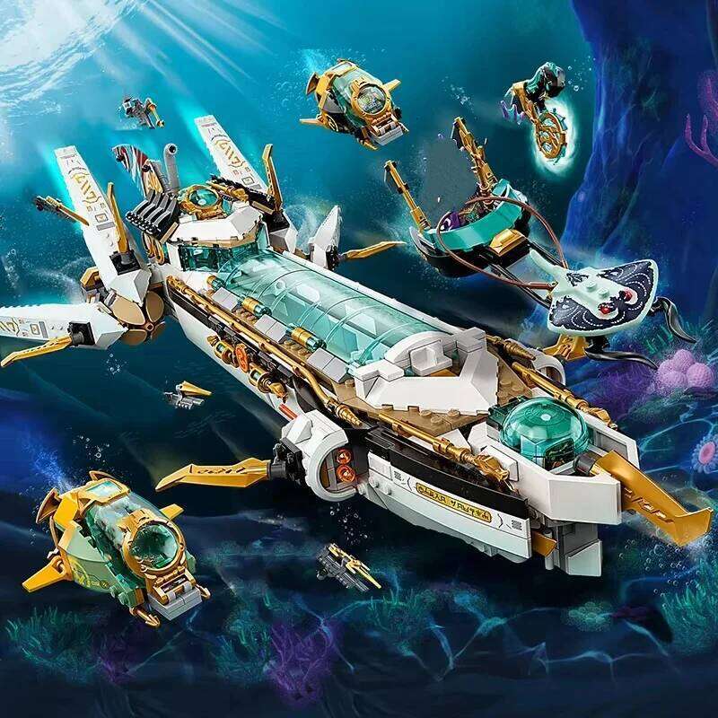 Compatible MOC Sets Ninja Series Building Blocks Hydro Ship Bounty underwater mecha Children's Toys Assembling Gift Z260306
