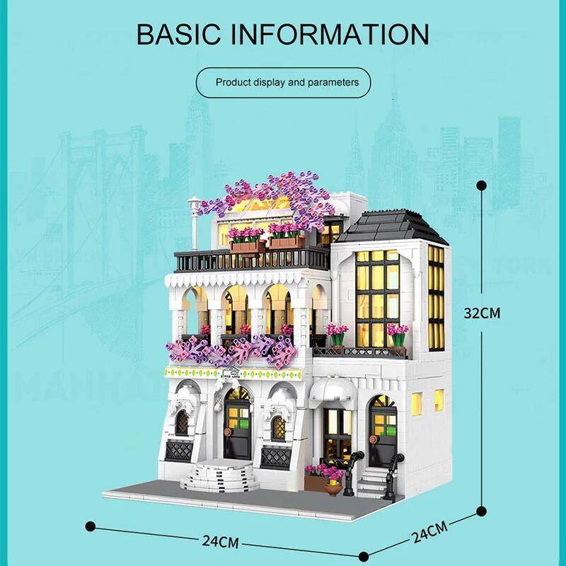 Creative Style Architecture Building Blocks Model European Flower Street Series MOC Villa Ideas Brick Boy Toy for Adult Z260306