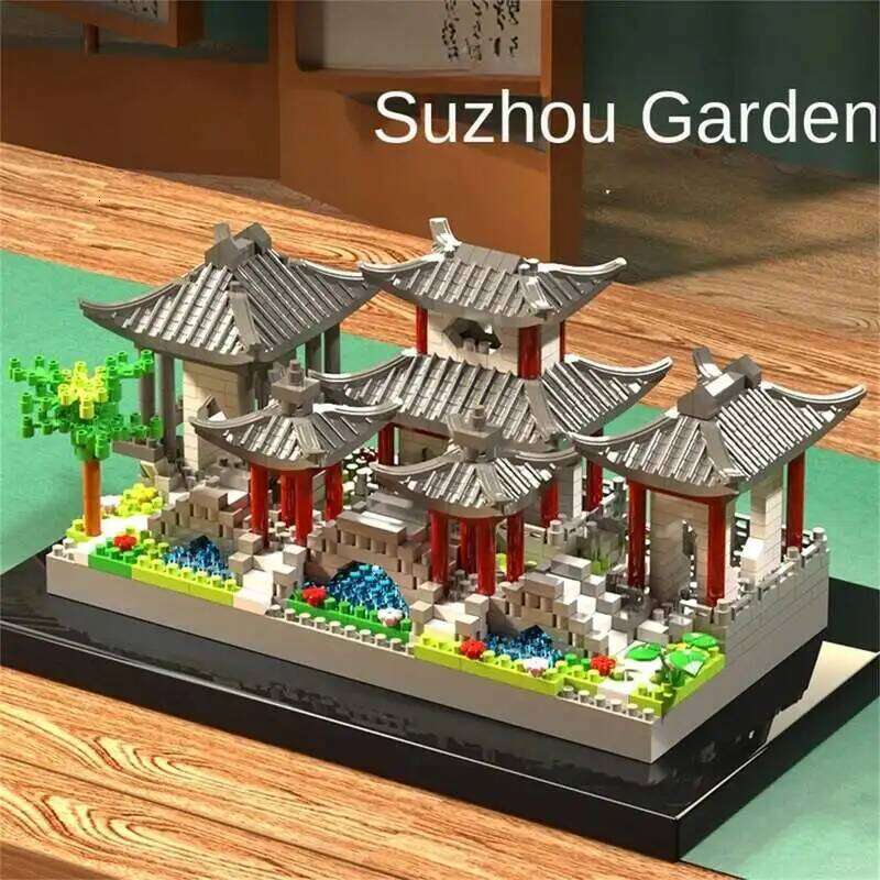 Suzhou Garden puzzle micro particle assembly type ethnic style building block toy Z260305