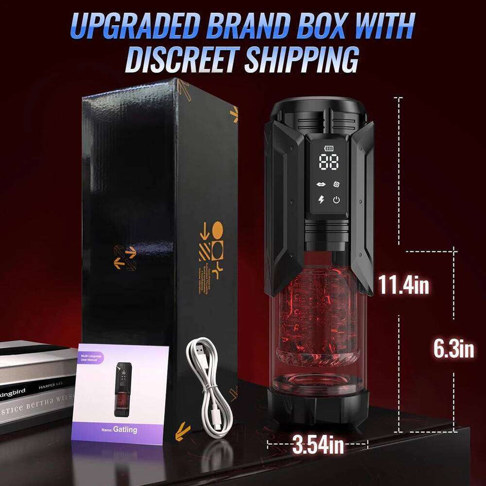 Male Masturbator Stroker with Sucking Thrusting Rotating & 7 Licking Adult Toys, Pocket Pussy Mens Toy Blowjob Sex Machine W260305