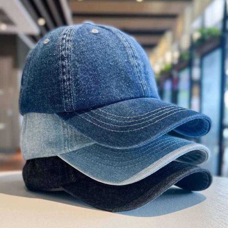 New Fashion Denim Baseball For Women Men Solid Color Adjustable Outdoor Sun Visors Hat Punk Hip Hop Dad Trucker Ponytail Cap Y260304