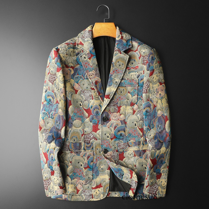 European men's jacket, trendy brand suit, high-end casual blazer, spring and autumn slim-fit premium single-breasted jacket for men
