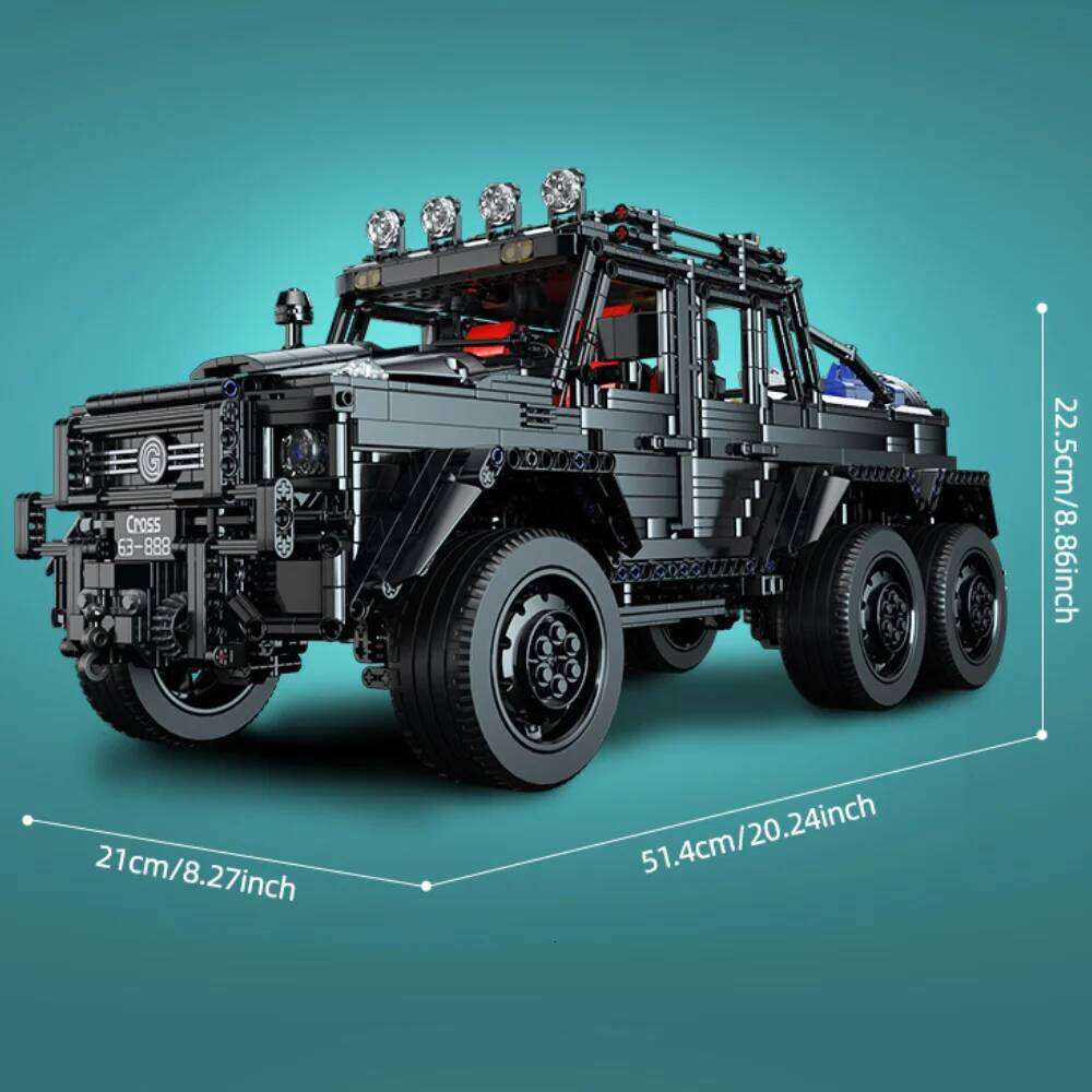 ToylinX 6x6 Off-Road Building Blocks Toy Car Technical Bricks Truck Simulation Model 1:8 Scale Adult Construction Vehicle Kits Z260305