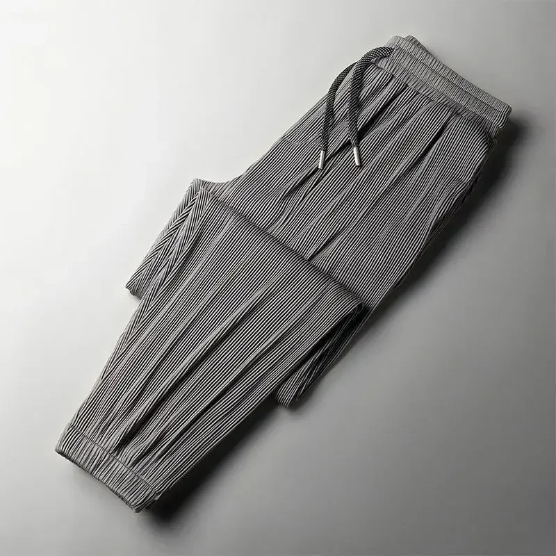 Summer Ice Silk Ultra-thin Pants Mens Loose Straight Section Drape Ice Silk Pants Wide Leg Sports Casual Pants Fits 260306