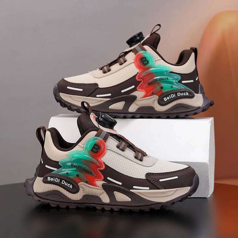 Children Casual Autumn Winter PU Leather Sneakers for Kids Fashion Patchwork Sports Shoes Boys Girls Gym Trainers New 26Y0304
