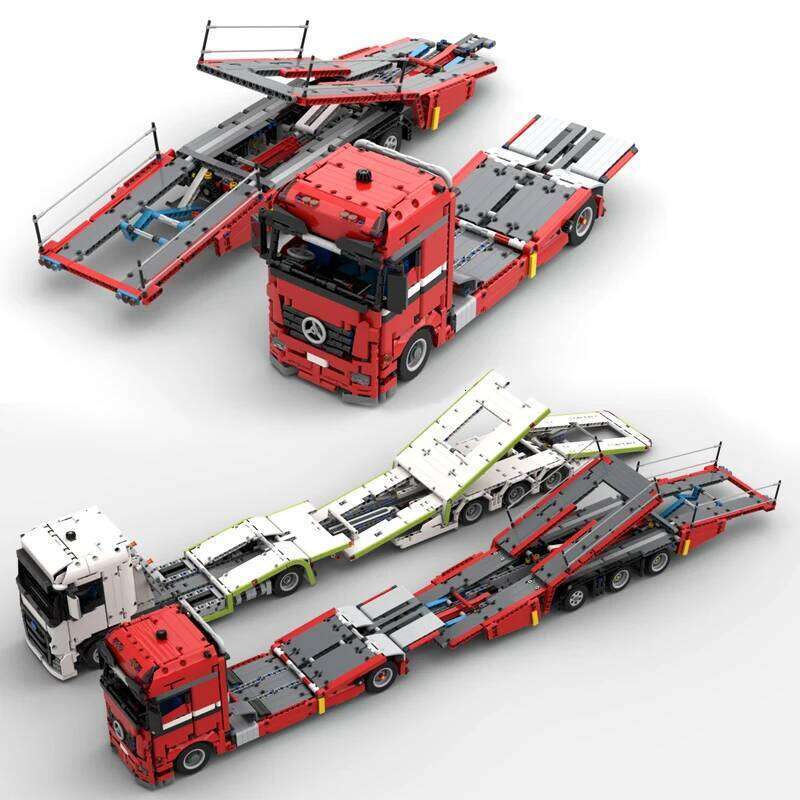 Transporter Truck Lengthened Trailer Model Building Block Technology vehicle Car Bricks DIY Assemble Toys Kid Gift MOC-150467 Z260306