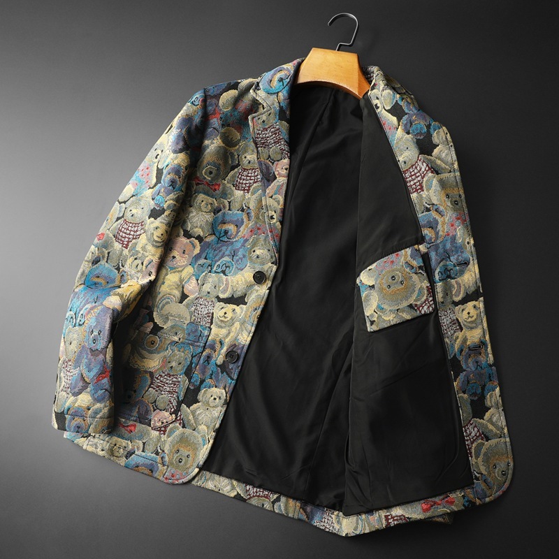 European men's jacket, trendy brand suit, high-end casual blazer, spring and autumn slim-fit premium single-breasted jacket for men