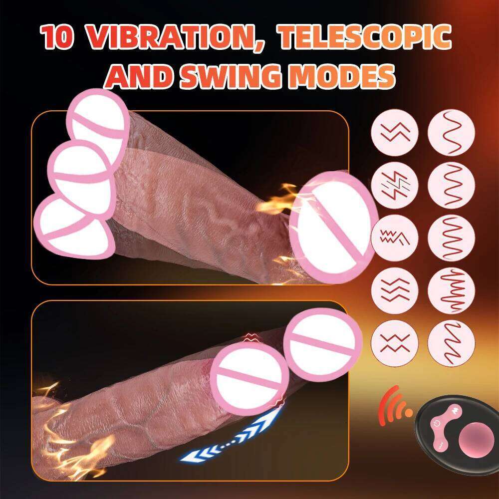 Huge Big Soft Vibrator Heating Realistic Dildo for Woman Men Wireless Telescopic Dick Masturbator Penis G Spot Vagina Anal W260305