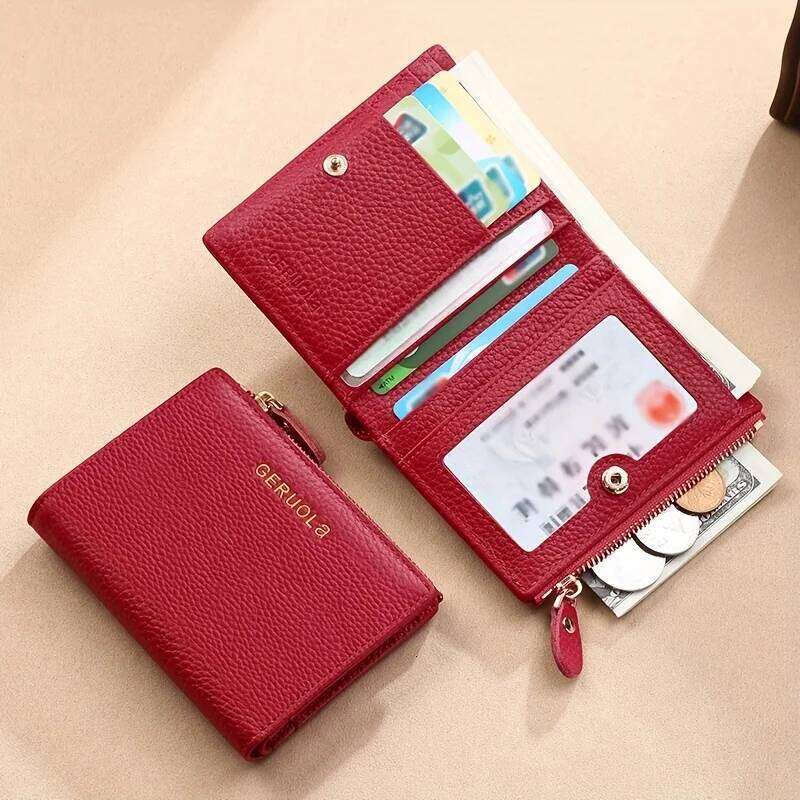 GERUOLA Wo's RFID Blocking Wallet - Slim Lightweight 2-in-1 Zippered Card Holder & Coin Purse, Foldable Compact Design with Mult C260304