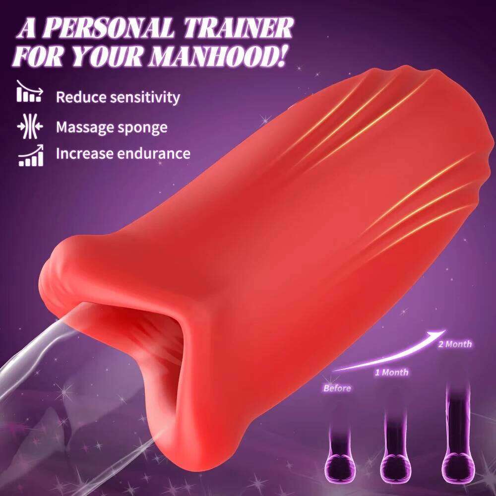 Male Masturbator Deep Throat Blowjob Vibrating Oral Pussy Vagina Penis Vibrator Stimulation Adult Sex Toys Masturbators for Men W260305