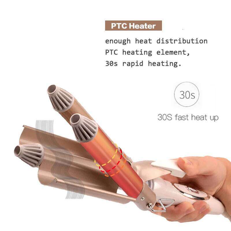 Professional Tools Triple Barrel Styler Curlers Electric Curling Hair Waver Styling Tool 26Y0306