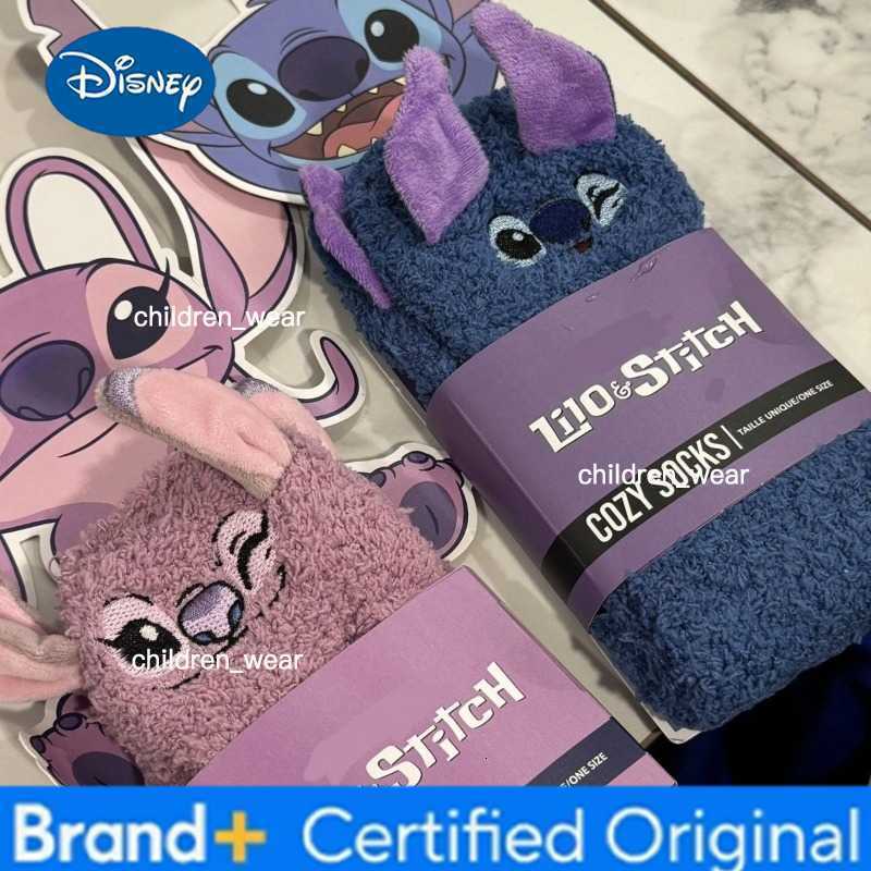 Disney Cartoon Stitch Thermal Socks Coral Fleece Non Slip Floor Socks Warm Plush House Socks Winter Home Couple Socks Christmas Gift H260306