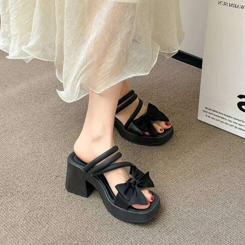 2026 Summer New Fashionable Bow Design High Heel Comfortable and Lightweight Open toed Sandals