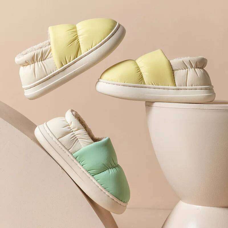 Litfun Winter Plush Lining Soft Sole Cozy Indoor EVA Bottom Slides Fuzzy Warm Outdoor Women's Slippers