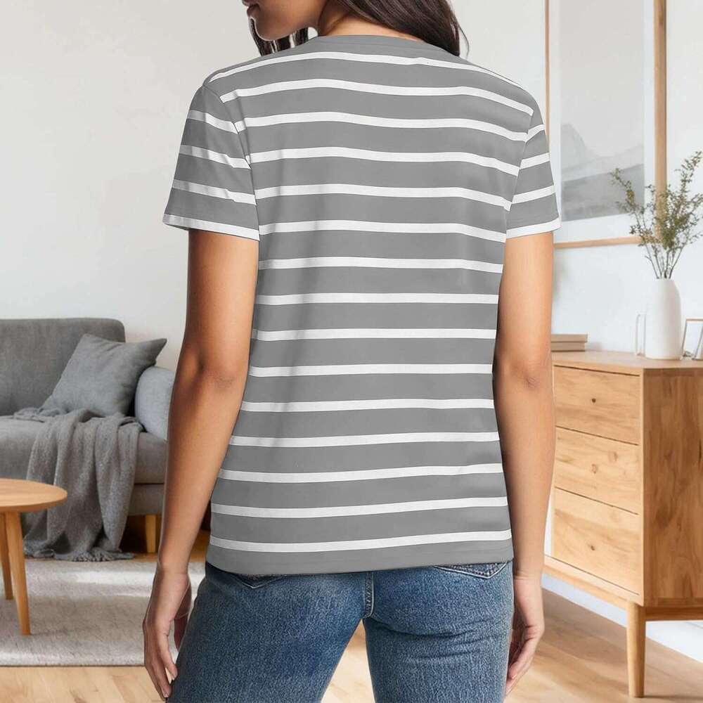 Womens Summer Tops Designer Trendy Striped Crew Neck T Short Sleeve Shirt Shirts 2026 Fashion Vacation Outfits