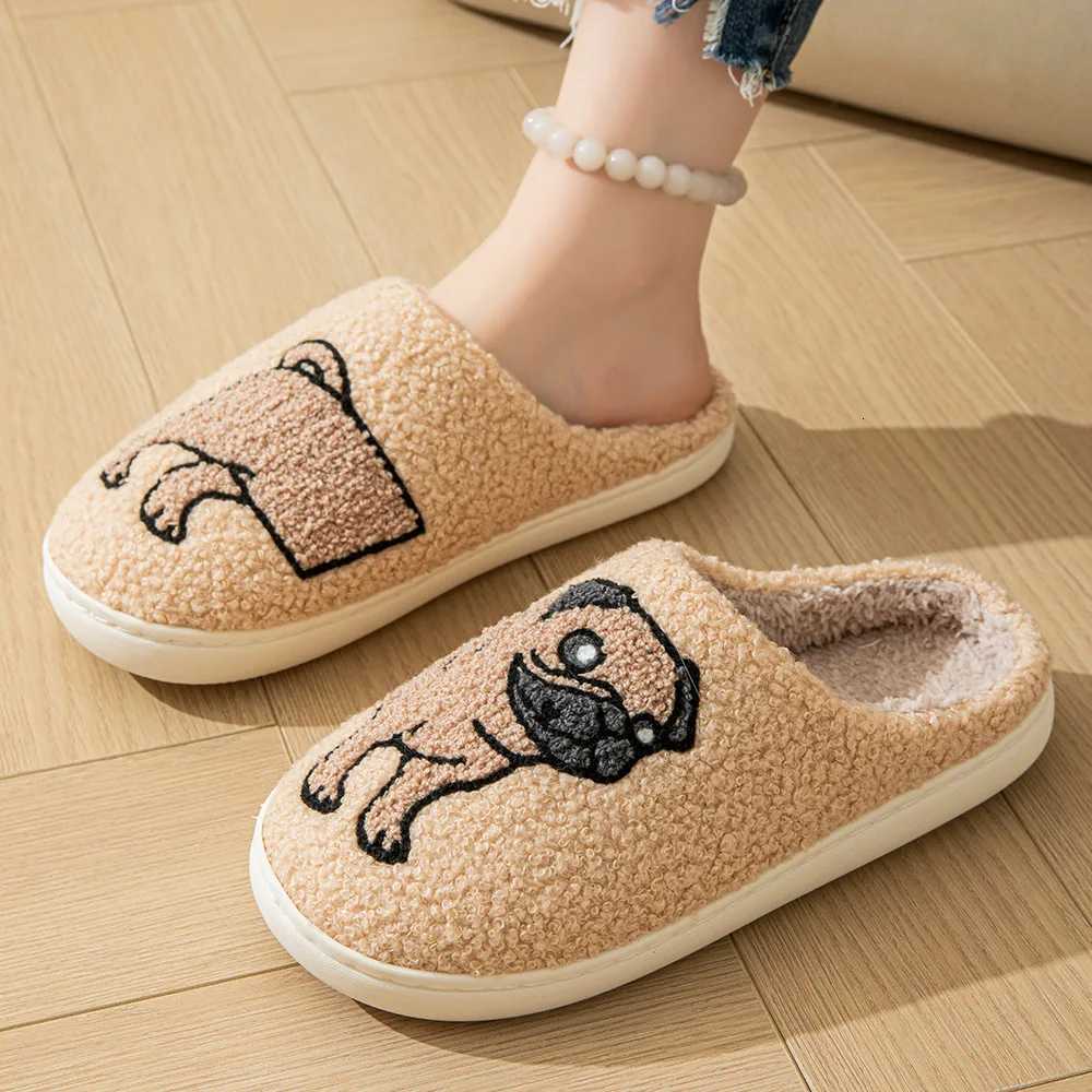 Kids Slippers House Shoes Cartoon Winter Shoes For Girls Warm Anti-slip Soft Bottom Pink White Shoes Size 36-45 S26030586UH