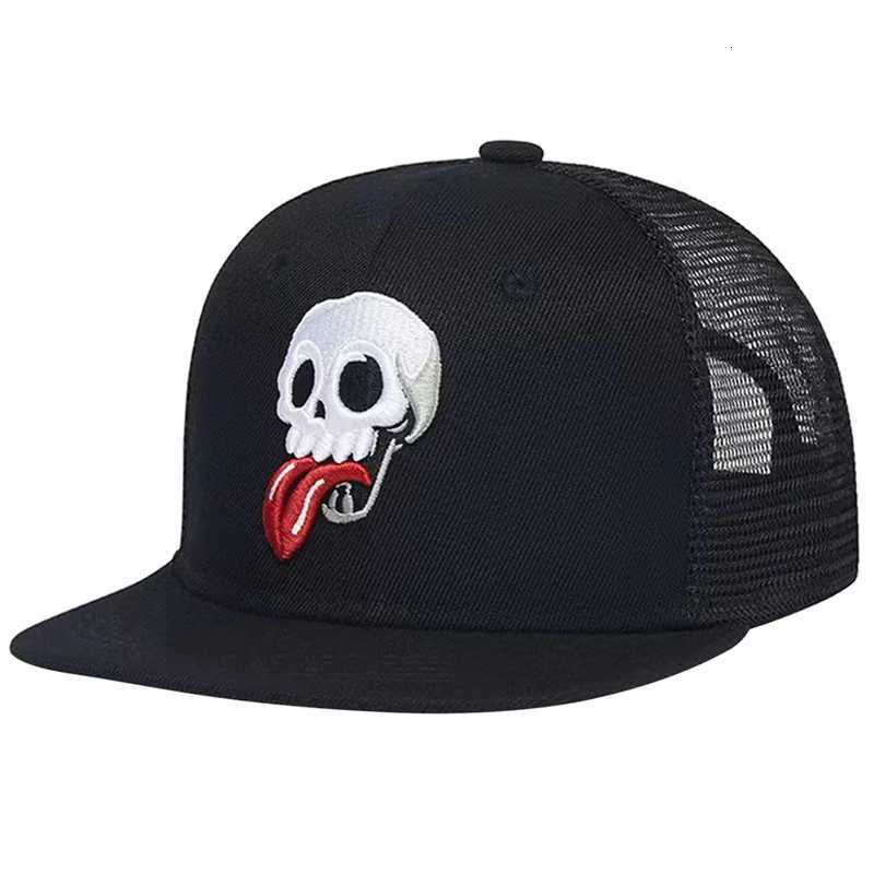 Unisex Skeleton Finger Embroidery Hip-hop Hats Spring Autumn Outdoor Adjustable Casual Baseball Caps Men Women Sunscreen Hat S260306