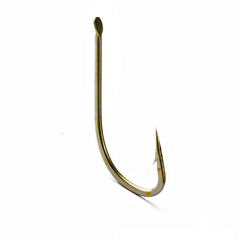 FTK Brown High Carbon Steel Barbed Hook 100Pcs/lot Size1#-10# Flatted Fishhooks for Carp Fishing Accessories S260305
