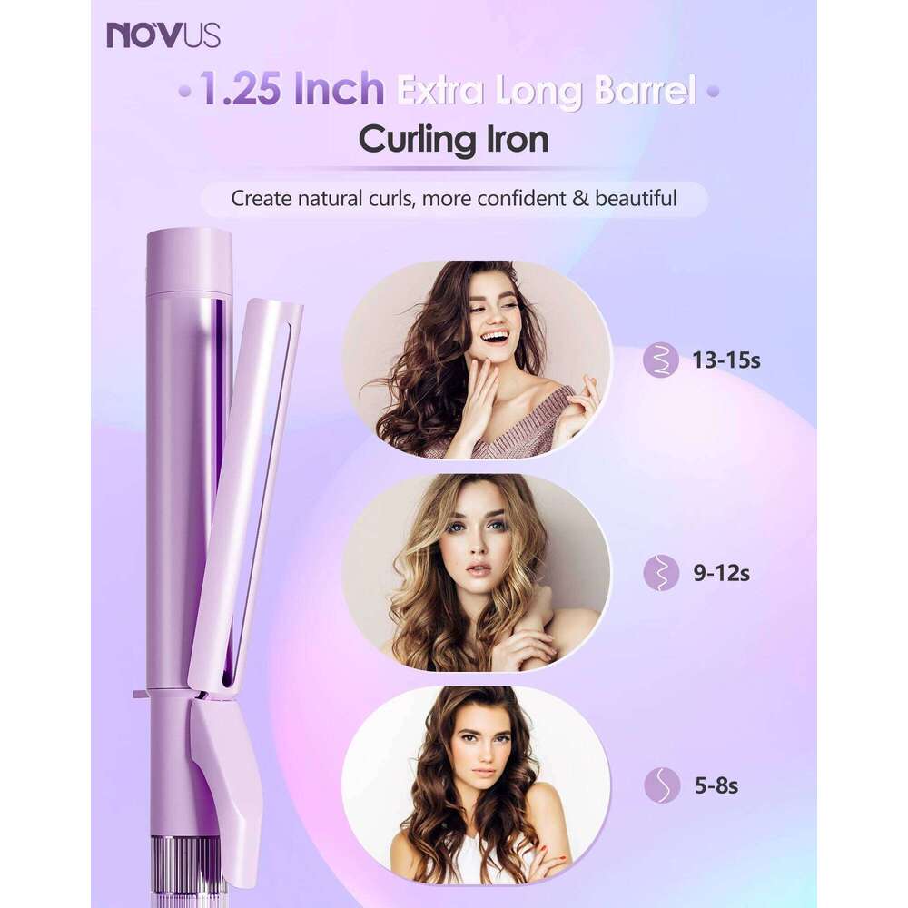 1.2&1.4 Inch Wand, Professional Iron, Negative Ions Hair Curler, Large Barrel Curling Iron 26Y0305