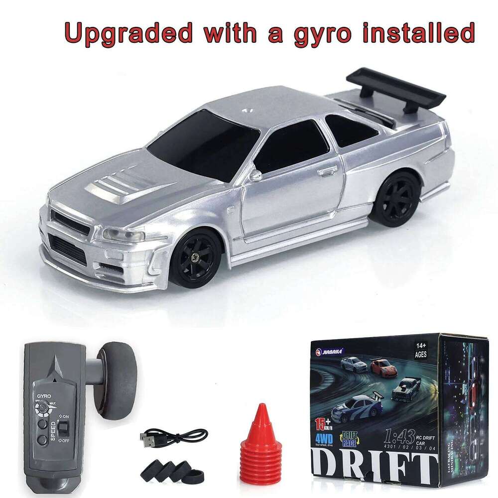 Upgrade Gyro Mini Toys 4WD 1/43 RC RTR 2.4G Radio Control Racing Drifting Car Four-wheel Drive High Speed Model Gifts C260305