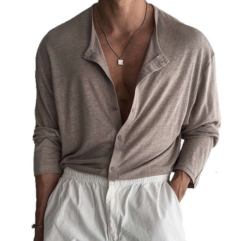European and American cross-border breathable slim-fit long-sleeve business casual men's commuter shirt, sun-protective thin cardigan