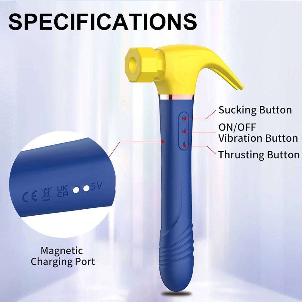 Hammer Vibrator Multifunctional Sex Machine G Spot Stimulation Telescopic Dildo Vaginal Massage Clit Sucking Female Masturbator W260305