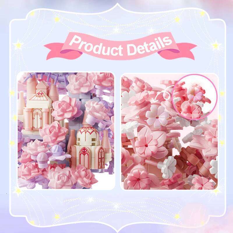 2 Styles Cute Sakura Tree House Building Blocks Decorations DIY Toys For Girls Street View Plants Model Bricks Z260306