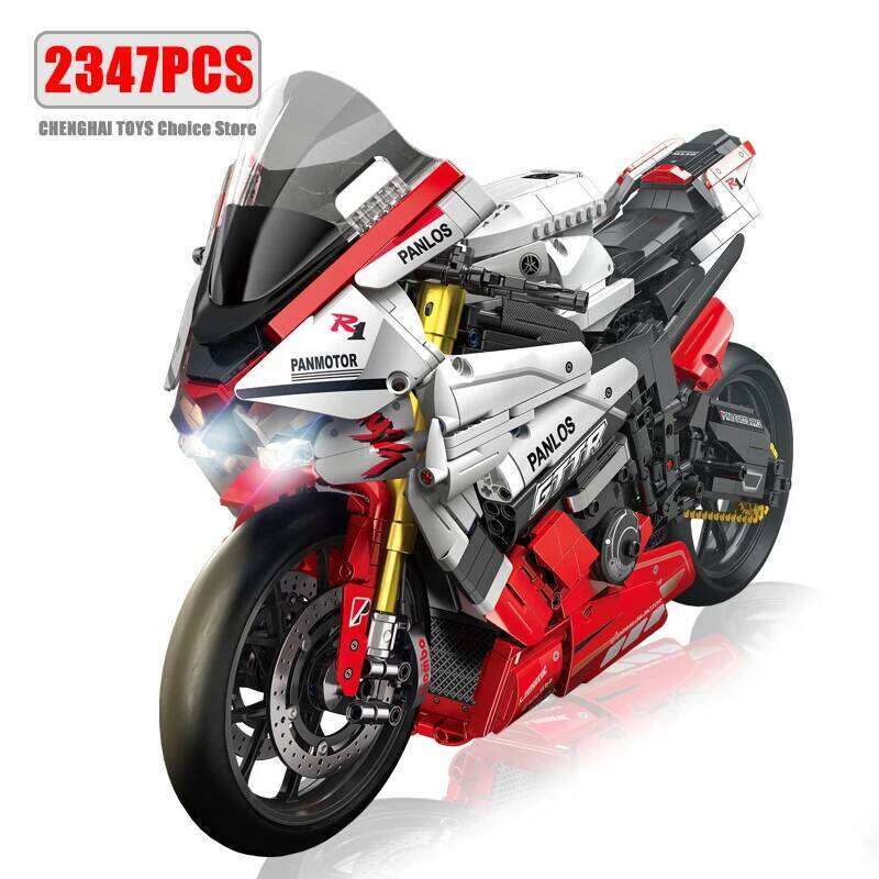 Technical Expert City Racing Car Motorcycle Building Blocks V4S PH4 H2R R1 Motorbike With LED Light Bricks Toys For Kids Gifts Z260306