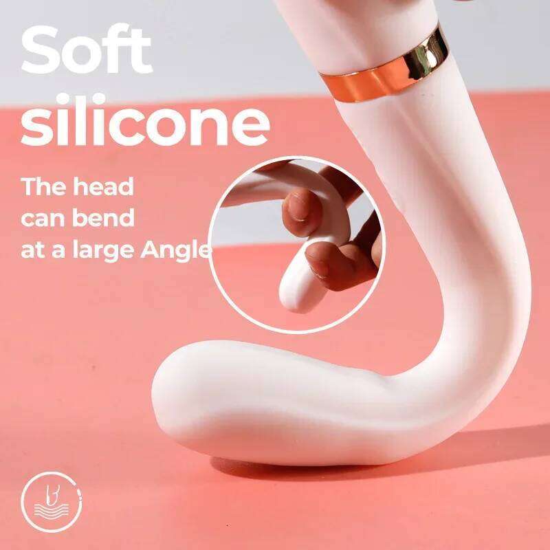 10 Speed Strong Vibrating Bendable Waterproof USB Rechargeable AV Double Ended Slim G-Spot Vibrator Sex Toys for Women W260305