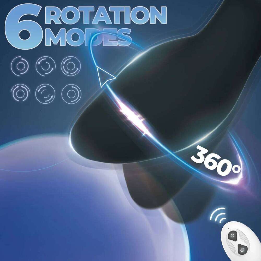 Adult Sex Toys with 10 Vibration & 6 Rotating Remote Control Vibrating Anal Butt Plug 360 Wiggles Prostate Massager W260305
