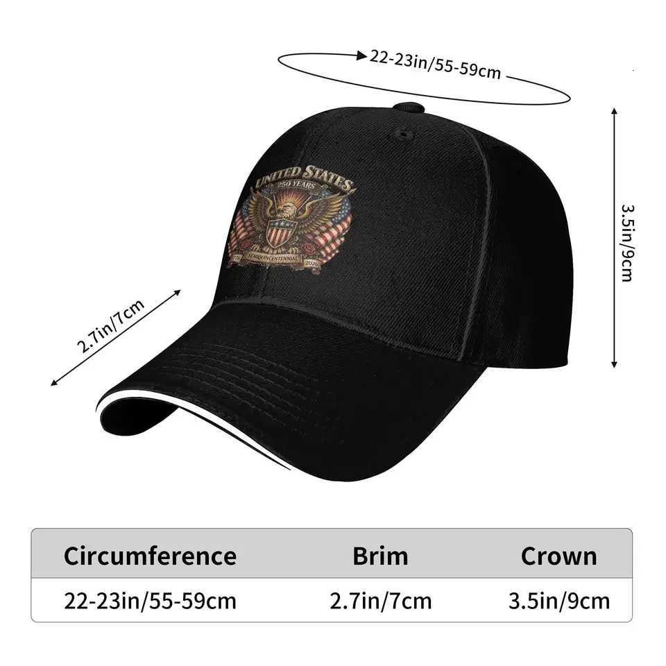 United States 250 Years Semiquincentennial Eagle 1776 2026 Baseball Cap Unisex Men Custom Hip Hop Hats Baseball Caps S260306