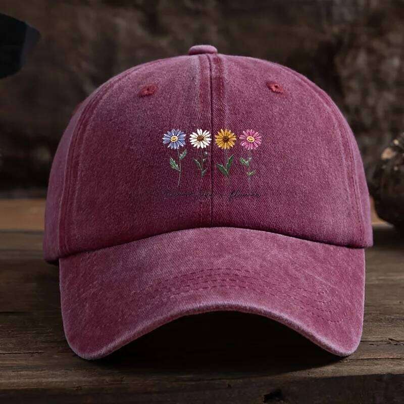 Men's outdoor baseball cap, stylish and versatile women's duckbill cap with four-color floral print Y260304