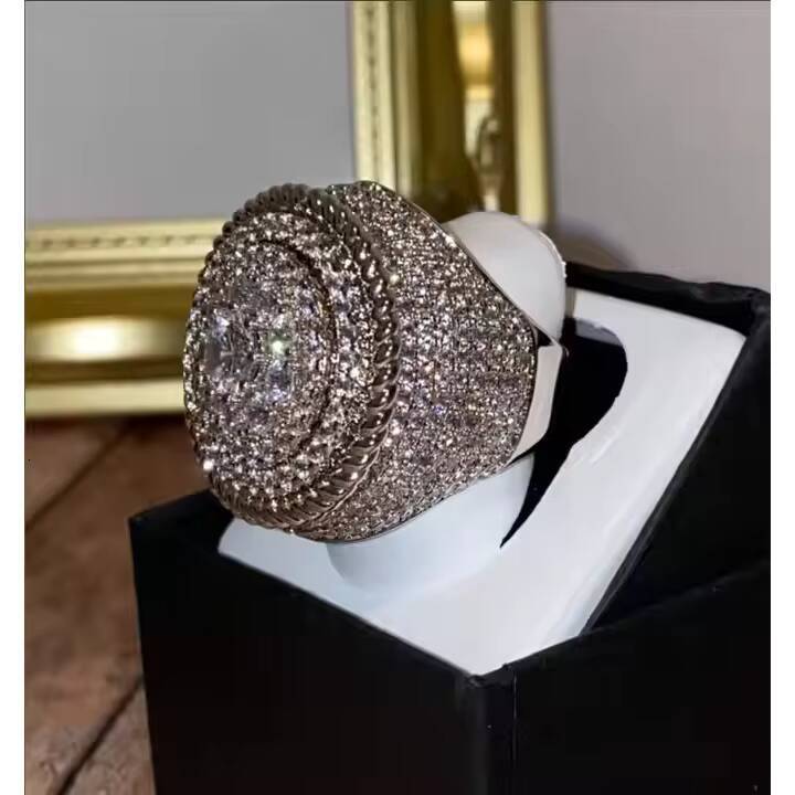 Hip Hop Style Moissanite Diamond Rings With Elegant Design For Every Party Function Gift