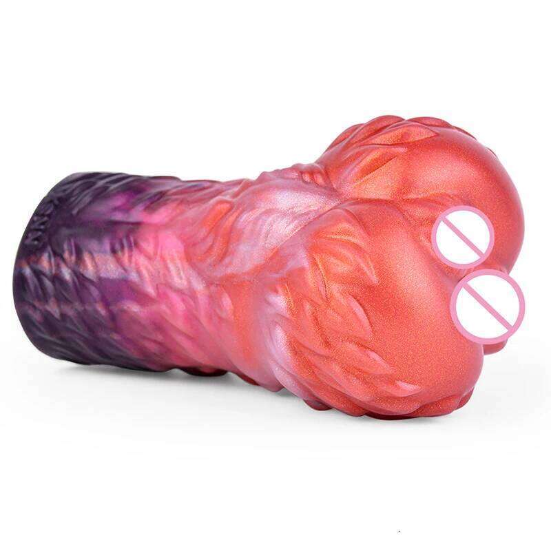 14.8*3.5cm 2in1 Alien Monster Dragon Vagina Anal Holes Artificial Pocket Pussy Male Masturbator Sex Toys for Penis Penetration W260305