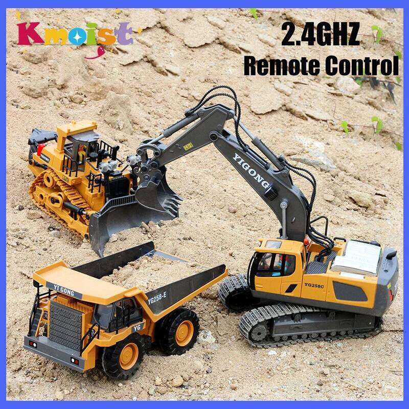RC Children Remote Car For Boys Radio Control Excavator Dump Truck Bulldozer Electric car Kids Toys Gift C260305