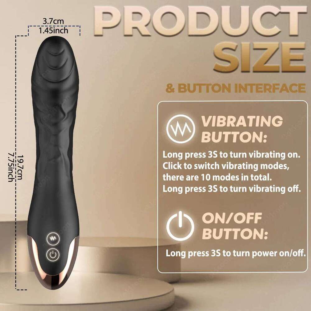 G Spot Toys Clitoris Vibrator Anal Stimulator Dildo with 10 Powerful Vibrating Modes Soft Silicone Adult Sex Toy W260305