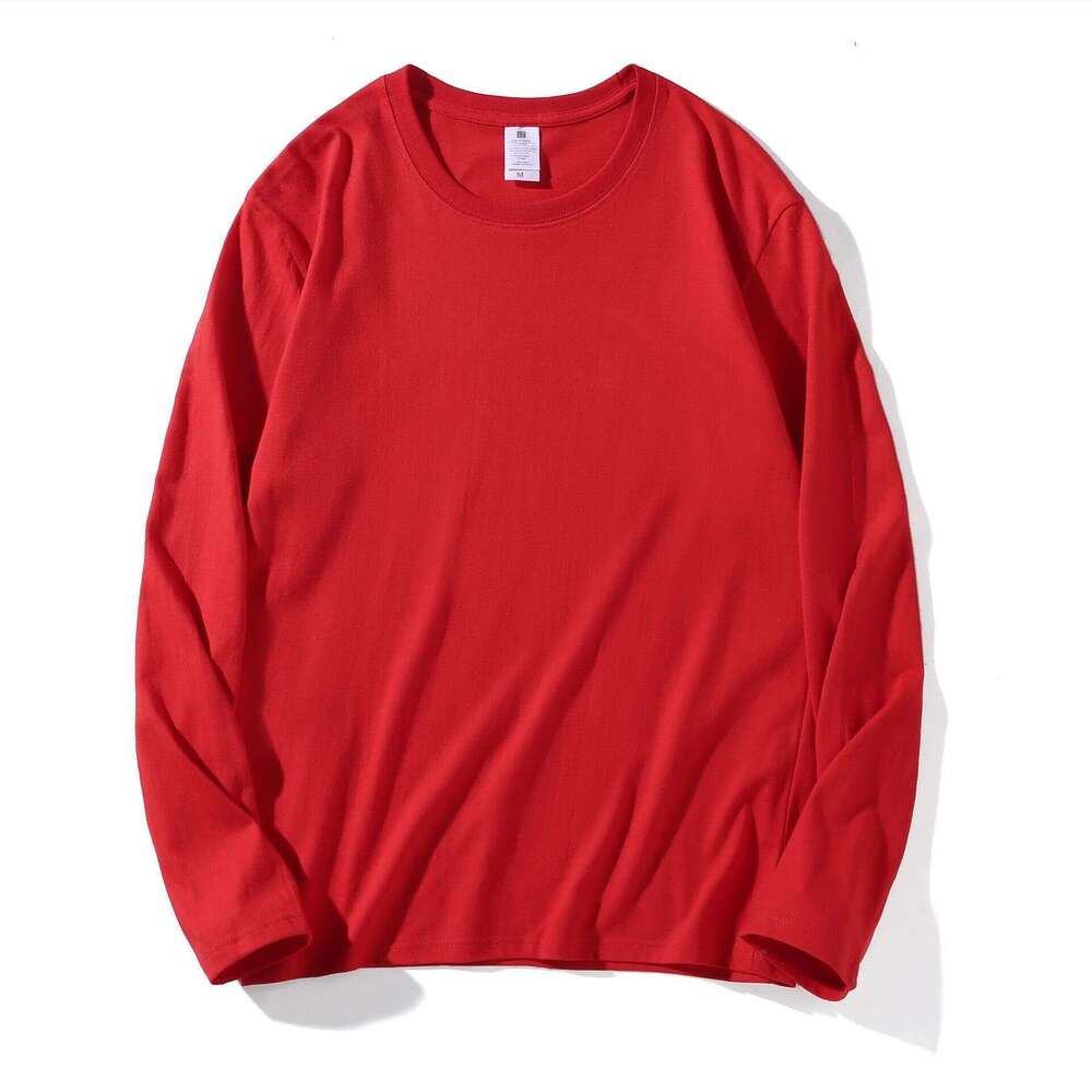 Exported to Japan 220g Heavyweight Pure Cotton Long Sleeve T-Shirt Loose Fit Unisex Solid Color Base Shirt Trendy Casual Sweatshirt
